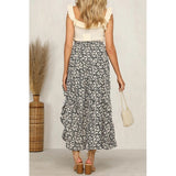 FLORAL RUFFLED MAXI SKIRT