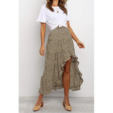 POLKA DOT RUFFLED MAXI SKIRT