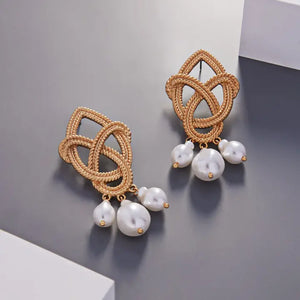 VINTAGE PEARL KNOT EARRINGS