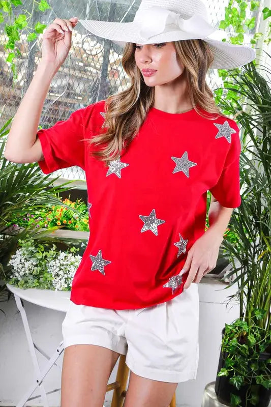 RED W/ SEQUIN STAR