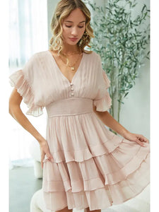 RUFFLE TIERED DRESS